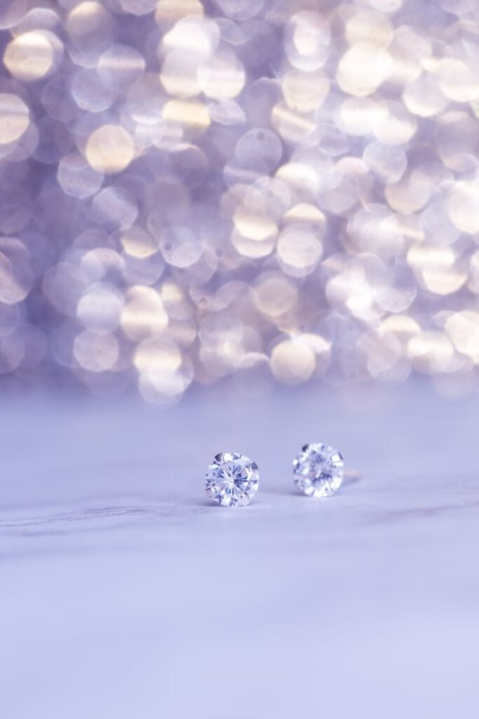 Close-Up Photo Of Diamond Earings